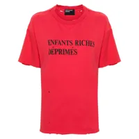 enfants riches déprimés t-shirt en coton à logo imprimé - rouge