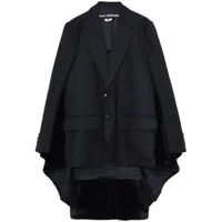 junya watanabe manteau boutonné à design asymétrique - noir