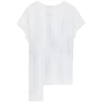 y's t-shirt en coton à ourlet asymétrique - blanc