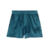 closed satin-weave boxer shorts - bleu
