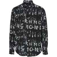 john richmond chemise en popeline à imprimé graffiti - noir