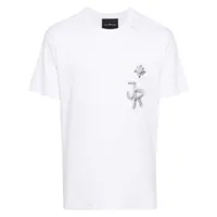 john richmond t-shirt à logo brodé - blanc
