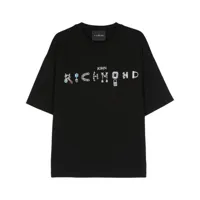 john richmond t-shirt en coton à logo imprimé - noir