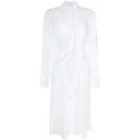 peter do robe en coton à taille ceinturée - blanc