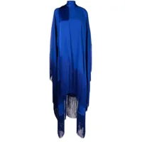 taller marmo robe mi-longue à détail de foulard - bleu