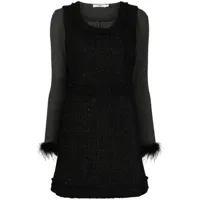 b+ab robe courte en tweed à pièces - noir