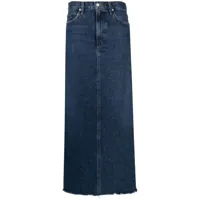 agolde jupe évasée hilla en jean à coupe longue - bleu
