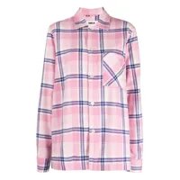 tekla chemise en flanelle à carreaux - rose