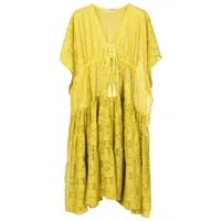 olympiah robe mi-longue santorini à dentelle brodée - jaune
