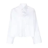 mm6 maison margiela chemise à empiècements contrastants - blanc
