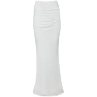 retrofete jupe longue vivienne à design drapé - blanc