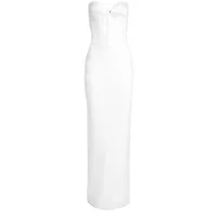 retrofete robe longue luna à balconnets - blanc