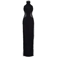 retrofete robe longue rosemary à découpes - noir