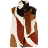 mame kurogouchi gilet en laine à motif abstrait - marron