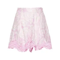 maje short à broderie anglaise - rose