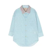 by walid chemise en coton à fleurs - bleu