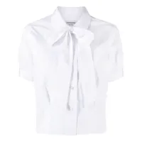 thom browne chemise en popeline à nœud - blanc