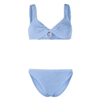 hunza g bikini juno à design torsadé - bleu