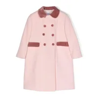 siola manteau à bordure en velours - rose