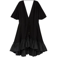 az factory robe trapèze amanda à volants - noir