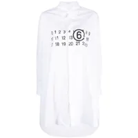 mm6 maison margiela robe-chemise à logo imprimé - blanc