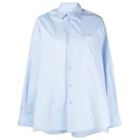 mm6 maison margiela chemise à fines rayures - bleu
