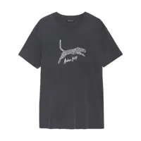 anine bing t-shirt walker à logo léopard - noir