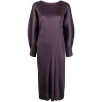 pleats please issey miyake robe mi-longue november à plis - violet