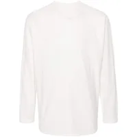 homme plissé issey miyake t-shirt en coton à manches longues - blanc