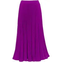 nissa jupe mi-longue à design plissé - violet