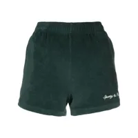 sporty & rich short en éponge à logo brodé - vert