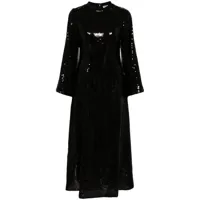 batsheva robe longue dolly à sequins - noir