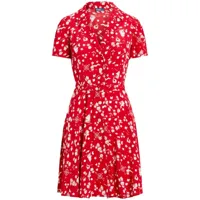 polo ralph lauren robe courte hampton à taille ceinturée - rouge