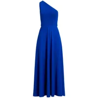 polo ralph lauren robe longue évasée à une épaule - bleu