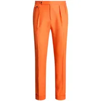 polo ralph lauren pantalon droit en lin - orange