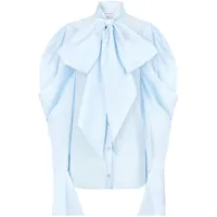 nina ricci blouse à col lavallière - bleu