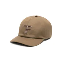 tom ford casquette en coton à logo brodé - marron
