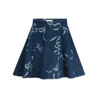 nina ricci jupe-short à nœud imprimé - bleu