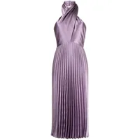 amsale robe plissée à dos-nu - violet