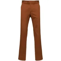 fursac pantalon à plis marqués - marron