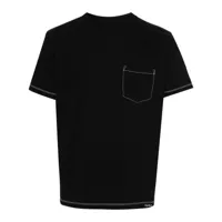 fursac t-shirt en coton à coutures contrastantes - noir