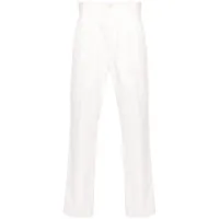 fursac pantalon slim en coton à design plissé - blanc