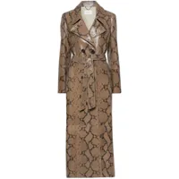 dorothee schumacher manteau en cuir à imprimé peau de serpent - marron