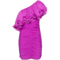 rotate birger christensen robe courte à une épaule - violet