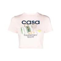 casablanca t-shirt equipment sportif crop - rose