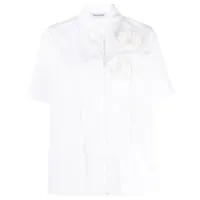 dice kayek chemise volantée à fleurs brodées - blanc