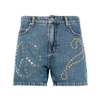 moschino jeans short en jean à détails de clous - bleu