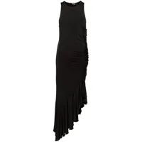 rotate birger christensen robe mi-longue à design asymétrique - noir