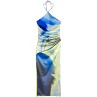 simkhai robe mi-longue hansel à imprimé abstrait - bleu