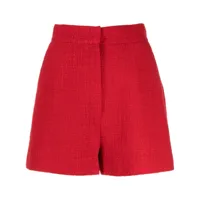 elie saab short en tweed à taille haute - rouge